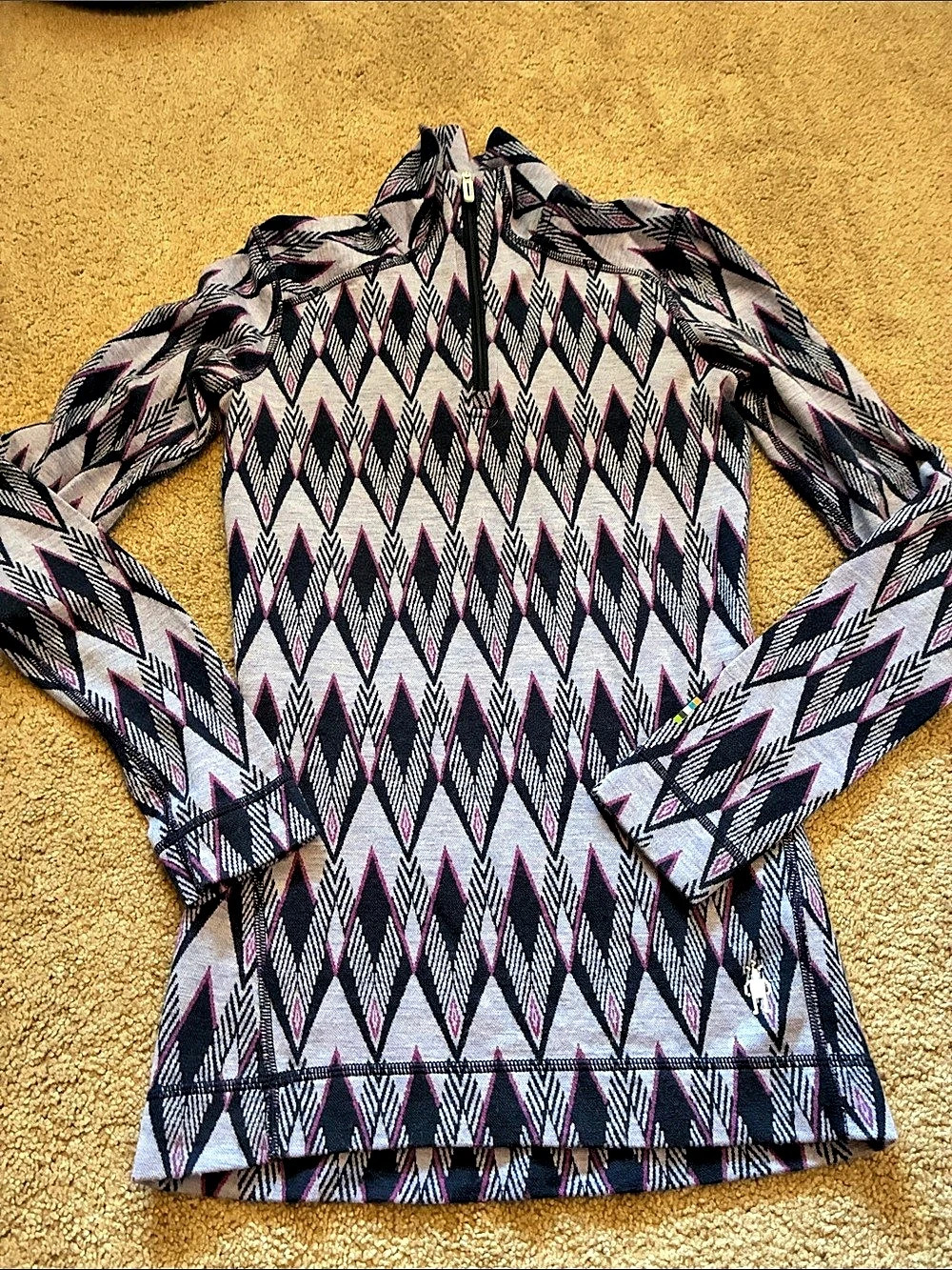 Smartwool Women's Classic Thermal Merino 250 Base Layer Pattern 1/4 Zip